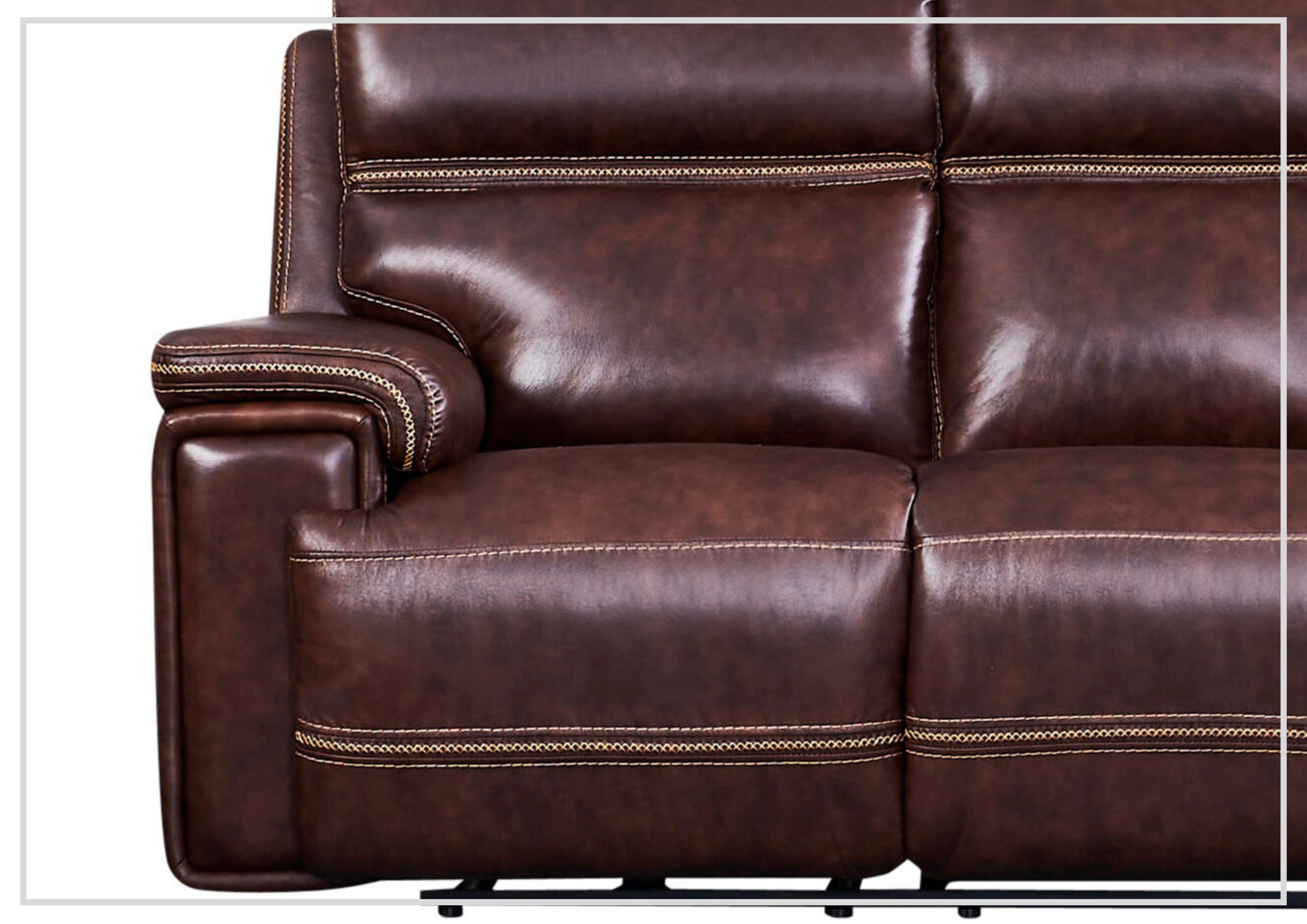 Gio Italia Fabiano Power Reclining Leather 3-Seater Sofa in Brown - Luxurious Comfort for Living Room, Home Theater & Family Gatherings
