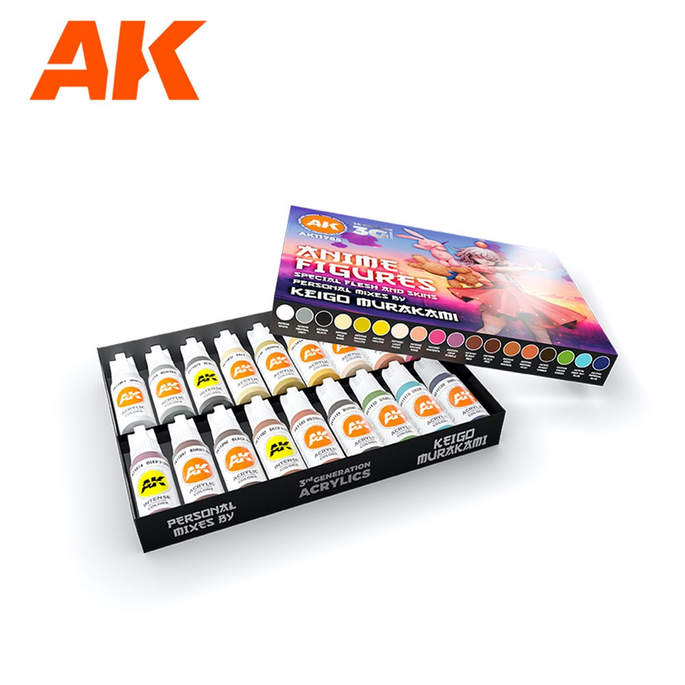 AK Interactive AK11765 Keigo Murakami Signature Anime Figure Paint Set - High-Quality Personal Mixes for Anime Model Painting, Perfect for Collectors & Hobbyists (Ideal for Figure Customization & Display)