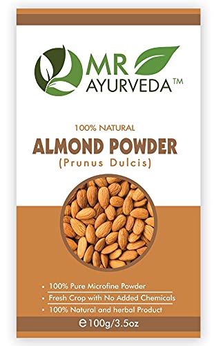 MR Ayurveda Almond Powder & Sandalwood Face Pack Powder Combo (100g Each) - Natural Skin Brightening & Exfoliating Treatment for Glowing Complexion - Perfect for Daily Skincare Routine & Spa Days