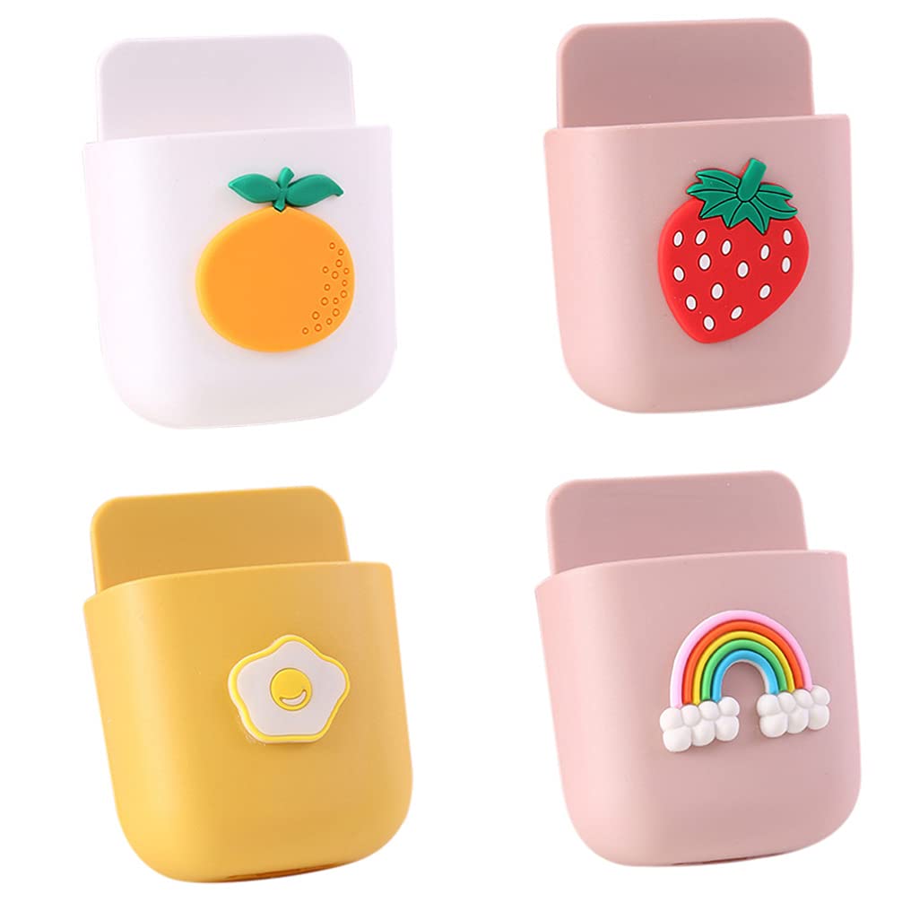 Hemobllo 4-Piece Wall-Mounted Storage Organizer Set - ABS Plastic Shelves & Garbage Bin for Bathroom, Kitchen, Bedroom - Space-Saving Home Organization Solution for Toys, Cosmetics & Small Items