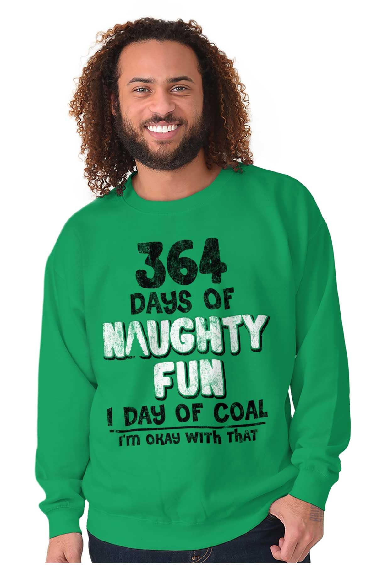 Brisco Brands Christmas Checklist Naughty Nice Tried Sweatshirt for Men & Women - Cozy Holiday Sweater for Xmas Parties & Festive Gatherings