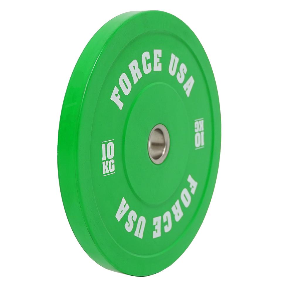 Force USA Pro Grade Coloured Bumper Plates - Olympic Weight Plates for CrossFit, Powerlifting & Home Gym (Sold Individually) - Perfect for Strength Training & Functional Fitness Workouts