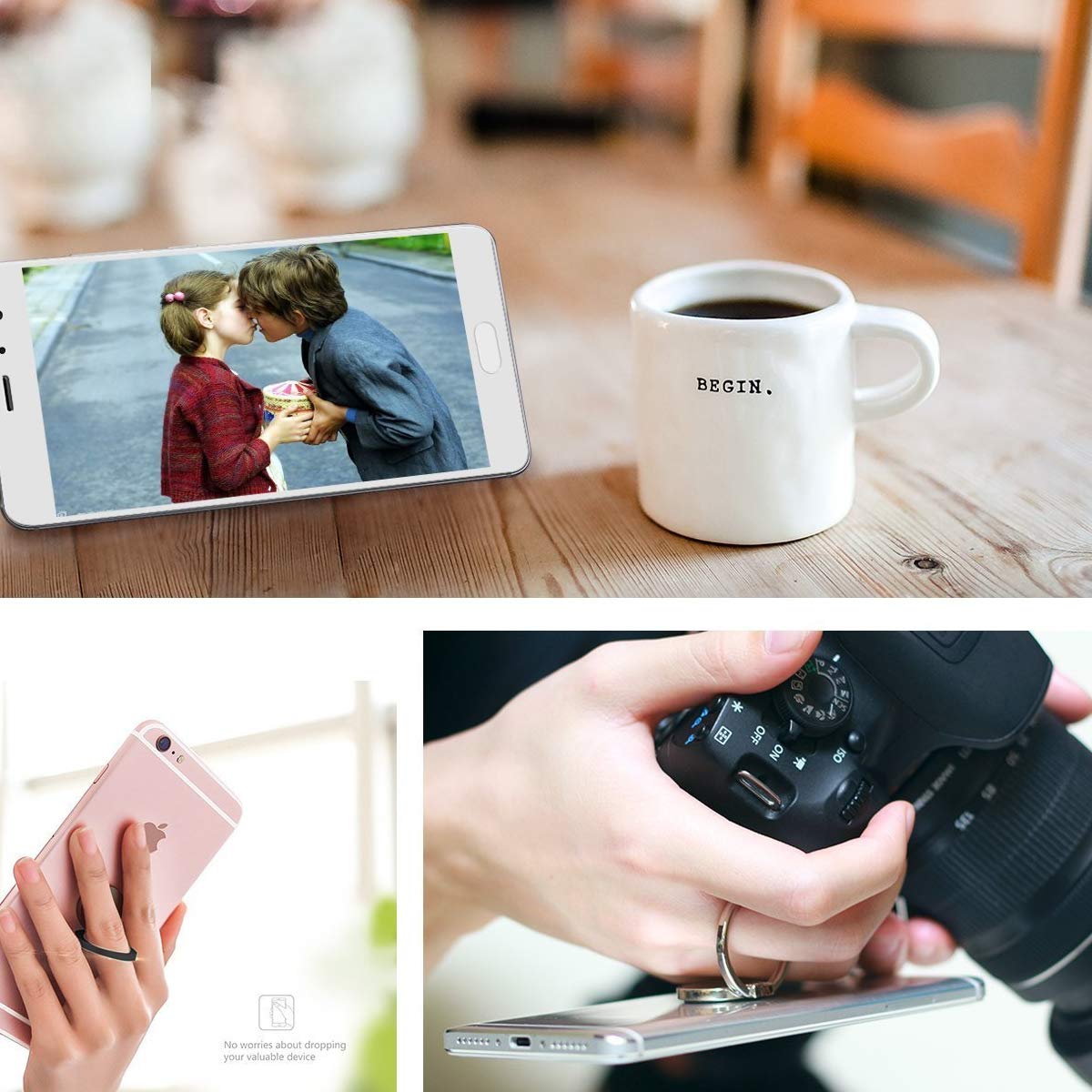 Bonoma 3 Pack Sunflower Phone Ring Holder - 360° Rotating Universal Grip Stand for iPhone, Samsung & Tablets | Perfect for Selfies, Video Calls & Hands-Free Viewing