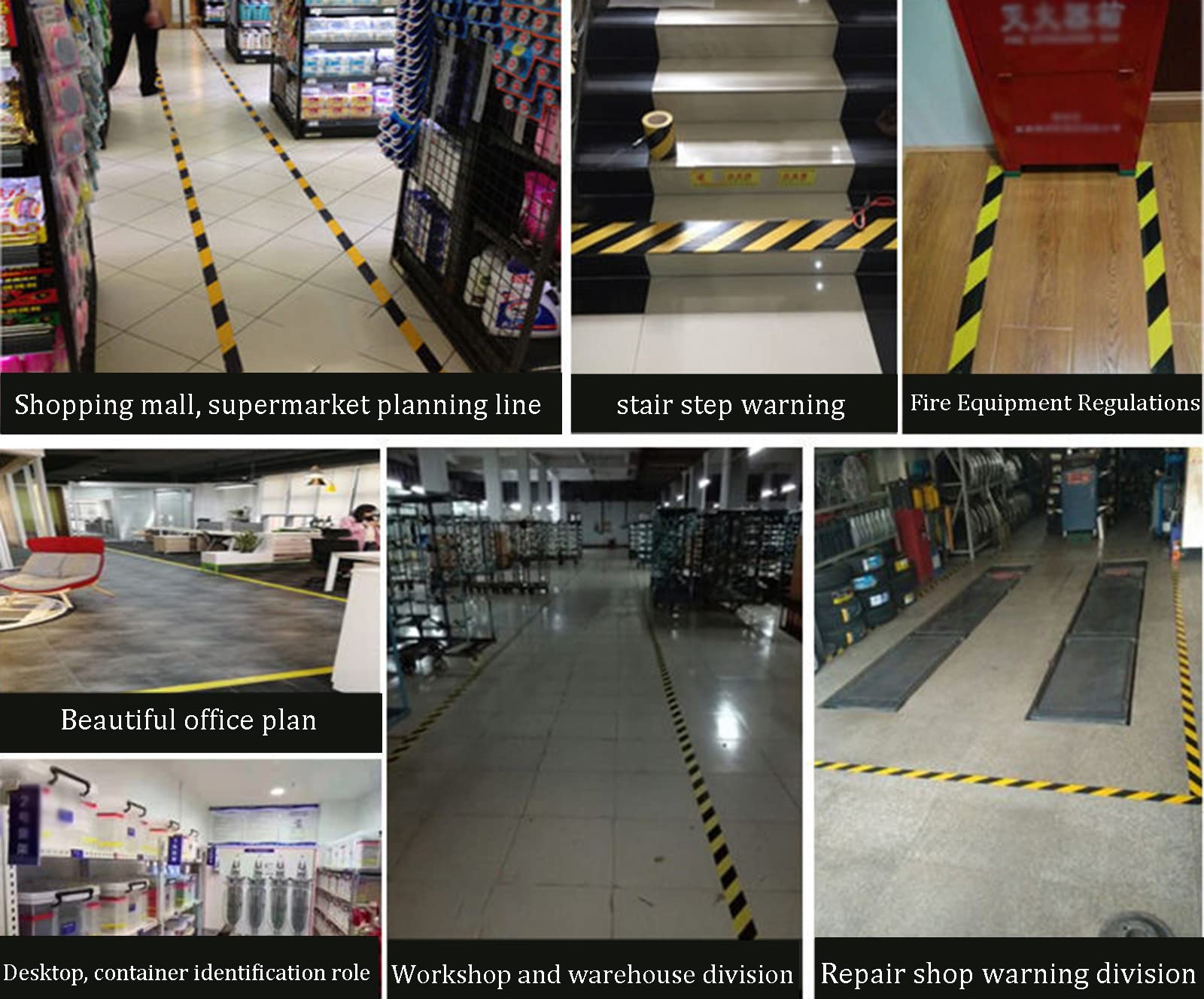 WSNDY 8cm x 33m Safety Hazard Warning Tape - Adhesive Floor Marking Barrier & Social Distancing Tape (Green/White) | Ideal for Construction Sites, Warehouses & Public Spaces