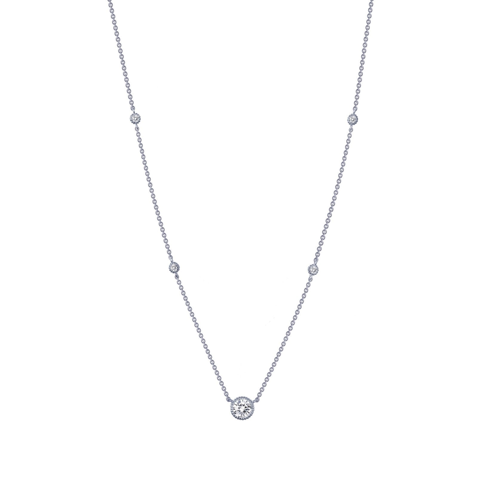 0.78 CTW Diamond Station Necklace for Women - Elegant Layering Necklace for Everyday Wear & Special Occasions
