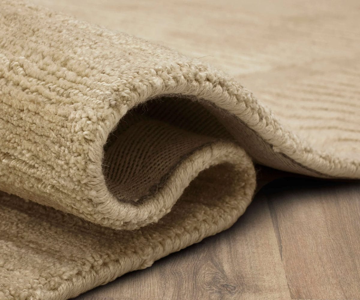 Karastan Terra Firma Area Rug - Soft Cream Handmade Wool Rug for Living Room, Bedroom & Dining Room Decor