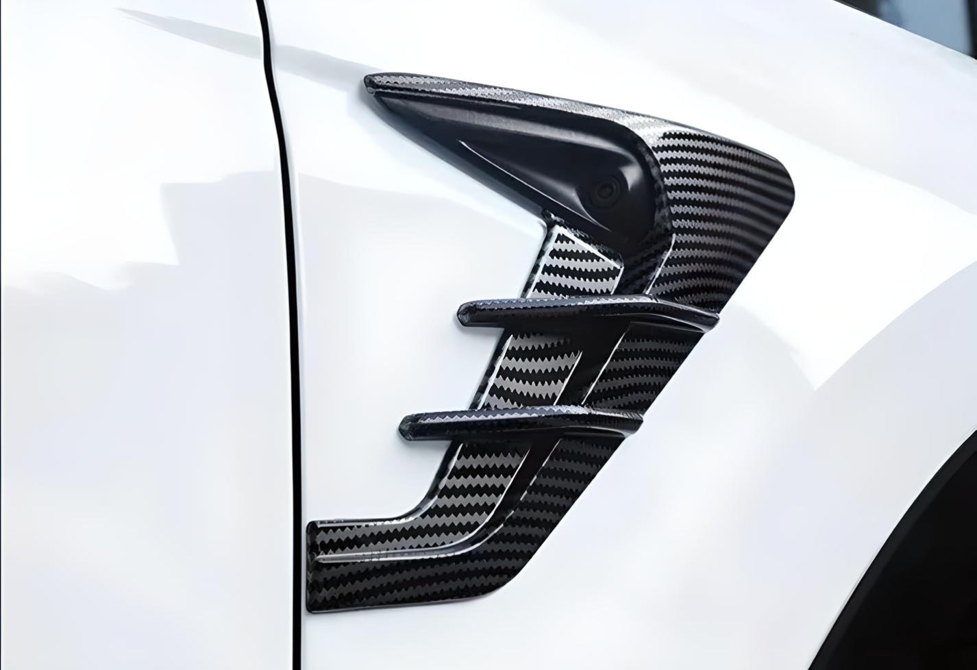 Gloss Black Carbon Fiber Shark Gill Side Marker Decals for Tesla Model 3 & Model Y - Premium Exterior Styling Upgrade for Sporty Look (2017-2023 Models) | Perfect for Car Enthusiasts & Customization Projects