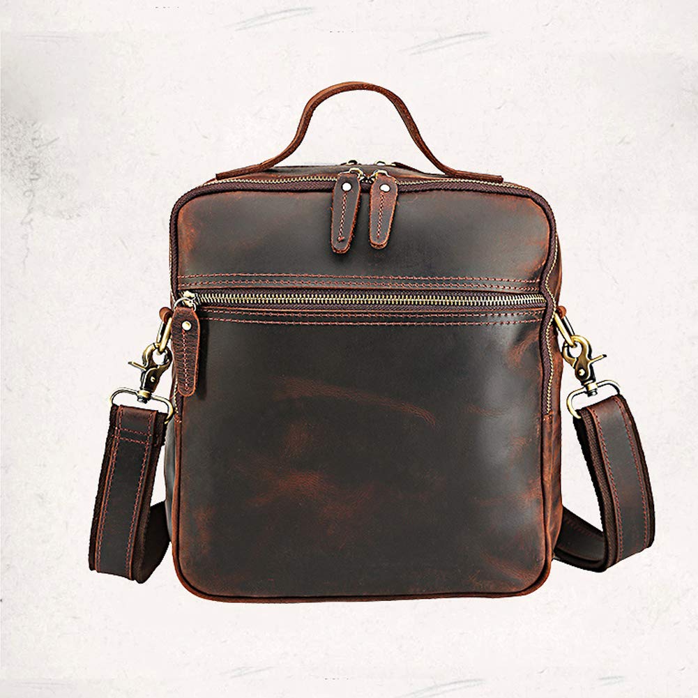 Leather Shoulder Bag for Men - Business Briefcase & Messenger Bag for Work & Travel