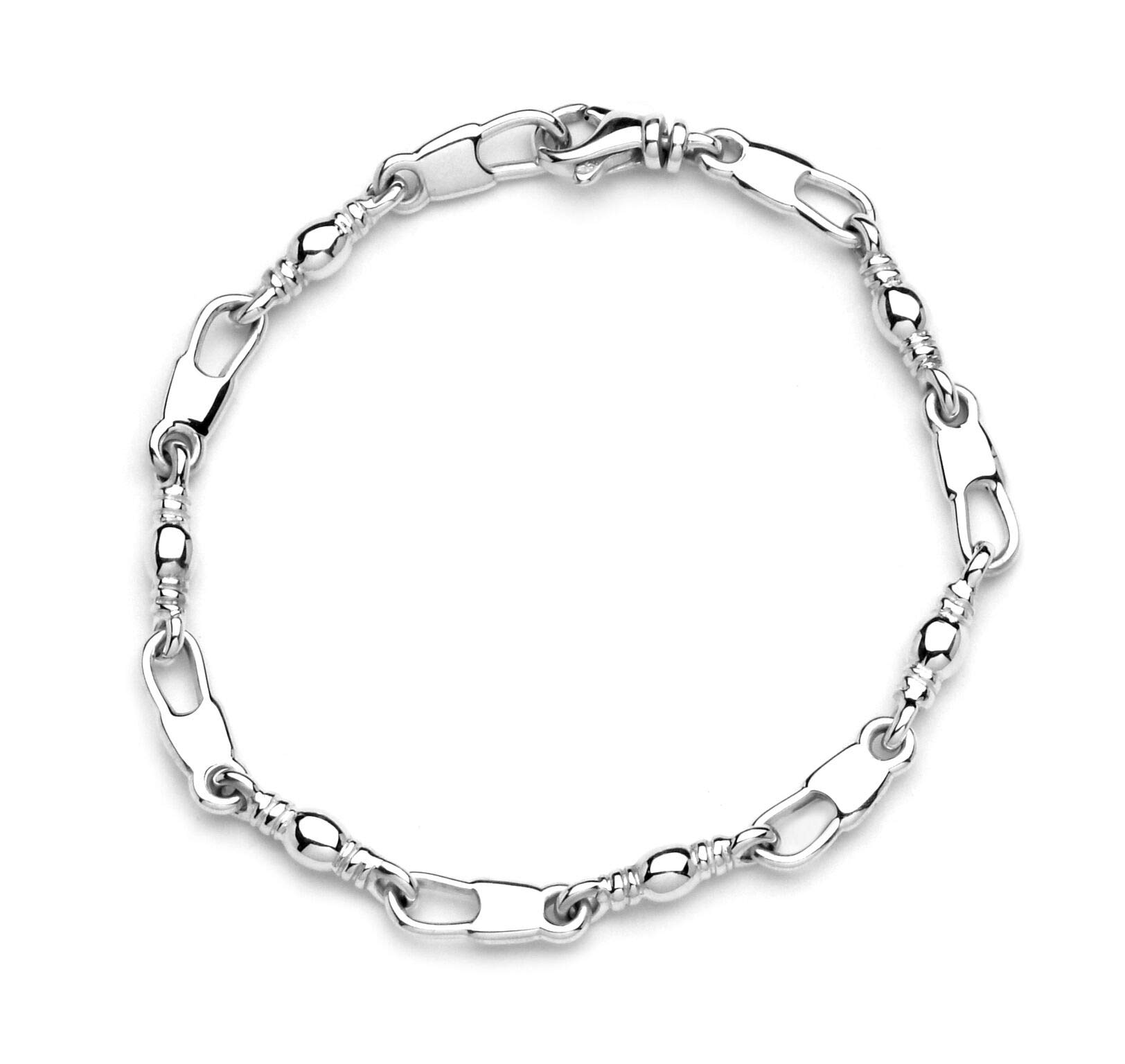 Fisher of Men Small Blank Link Bracelet - Christian Jewelry for Men & Women - Minimalist Stainless Steel Cuff - Perfect for Church, Bible Study & Daily Wear