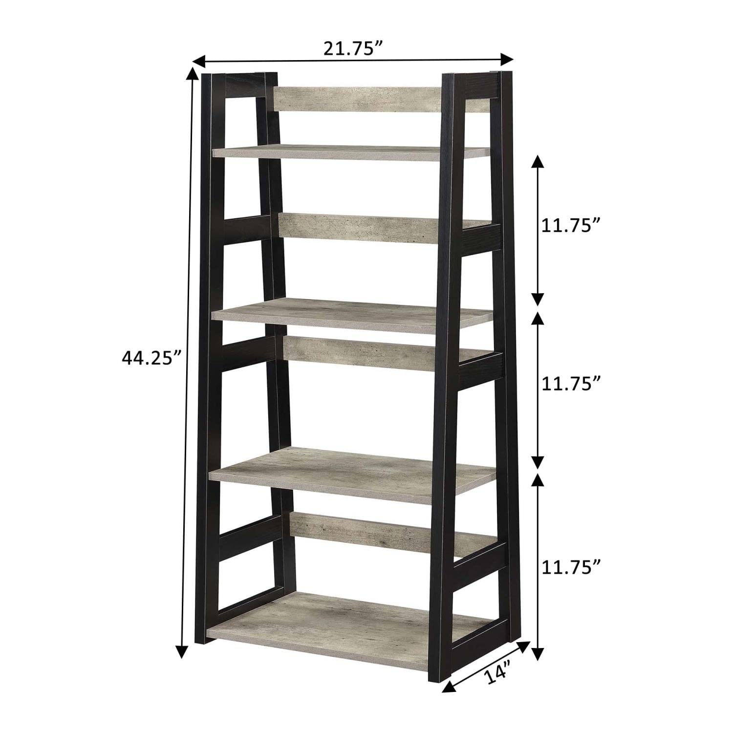 Convenience Concepts Designs2Go Trestle Bookcase - Modern Wooden Bookshelf for Home & Office - Perfect for Living Room, Bedroom, Study and Office Organization