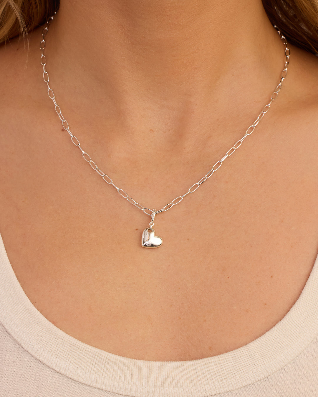 Lou Heart Parker Charm - Elegant Gold-Tone Heart Pendant Necklace for Women | Perfect for Valentine's Day Gifts, Anniversary Presents & Everyday Wear