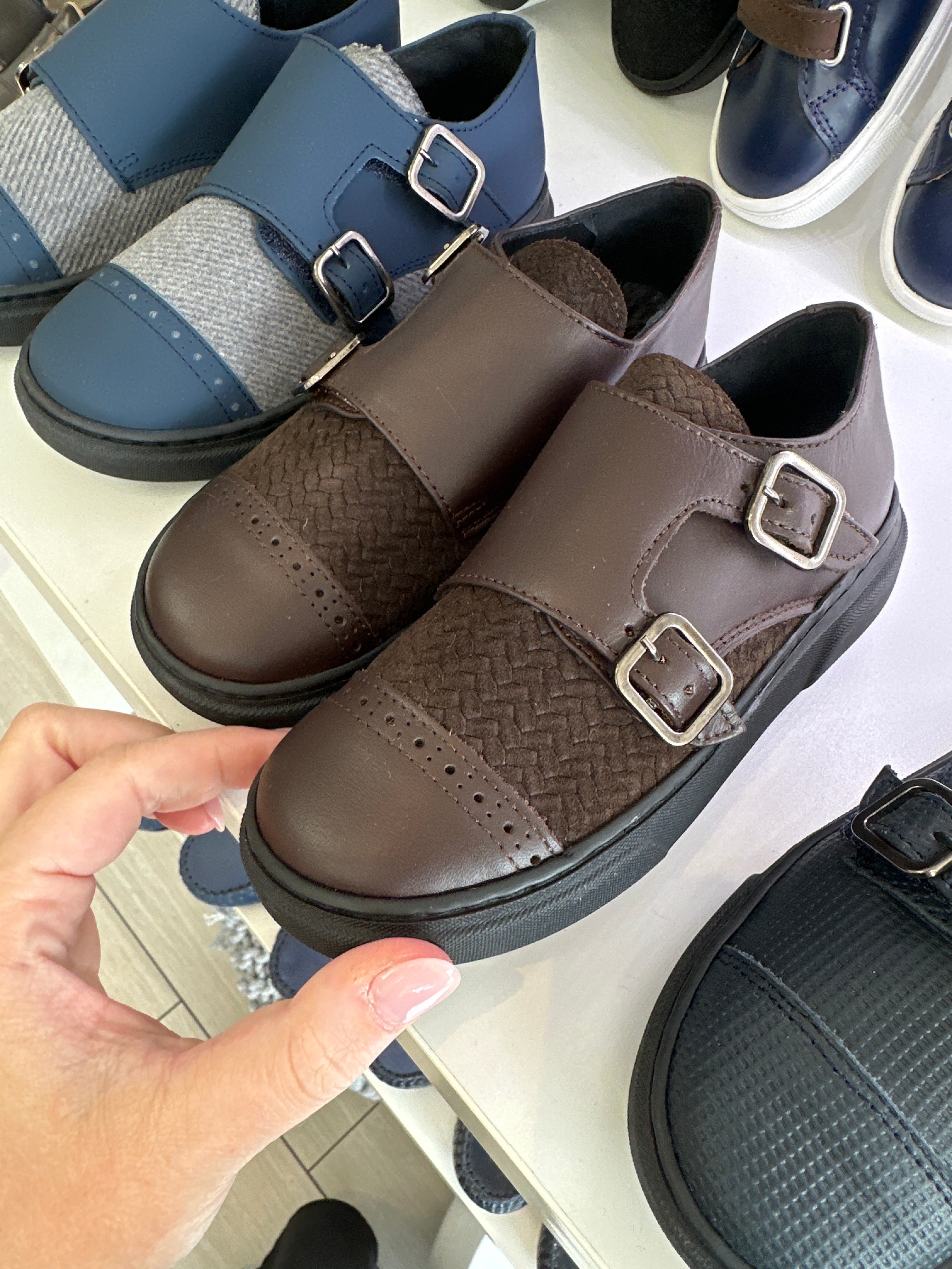 Blublonc Brown Herringbone Dress Sneakers for Women - Comfortable Casual Loafers with Arch Support | Perfect for Office, Travel & Everyday Wear