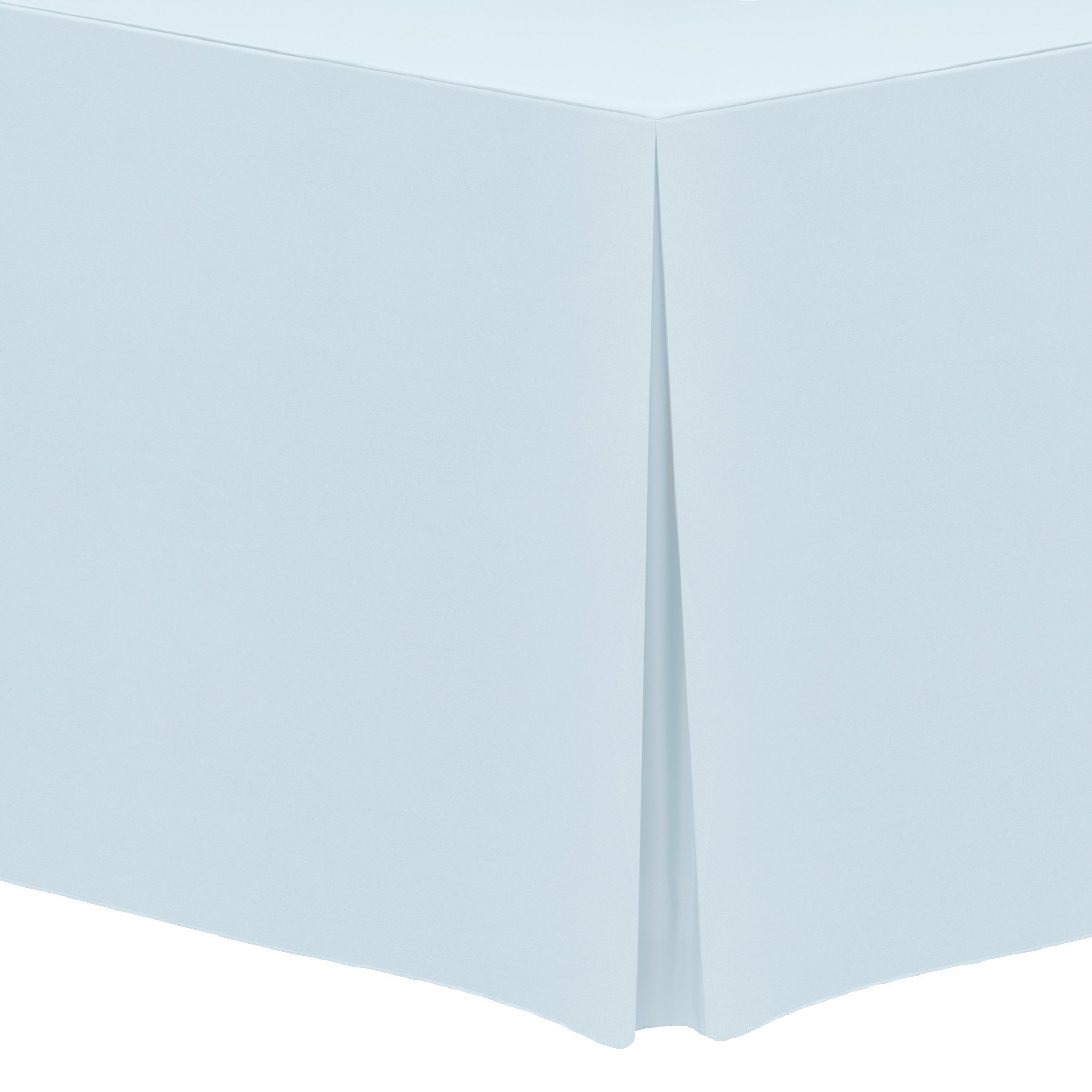 5-Pack 6 ft Polyester Fitted Tablecloth for 30 x 72-Inch Rectangular Tables - Ice Blue - Perfect for Weddings, Banquets & Home Dining Decor