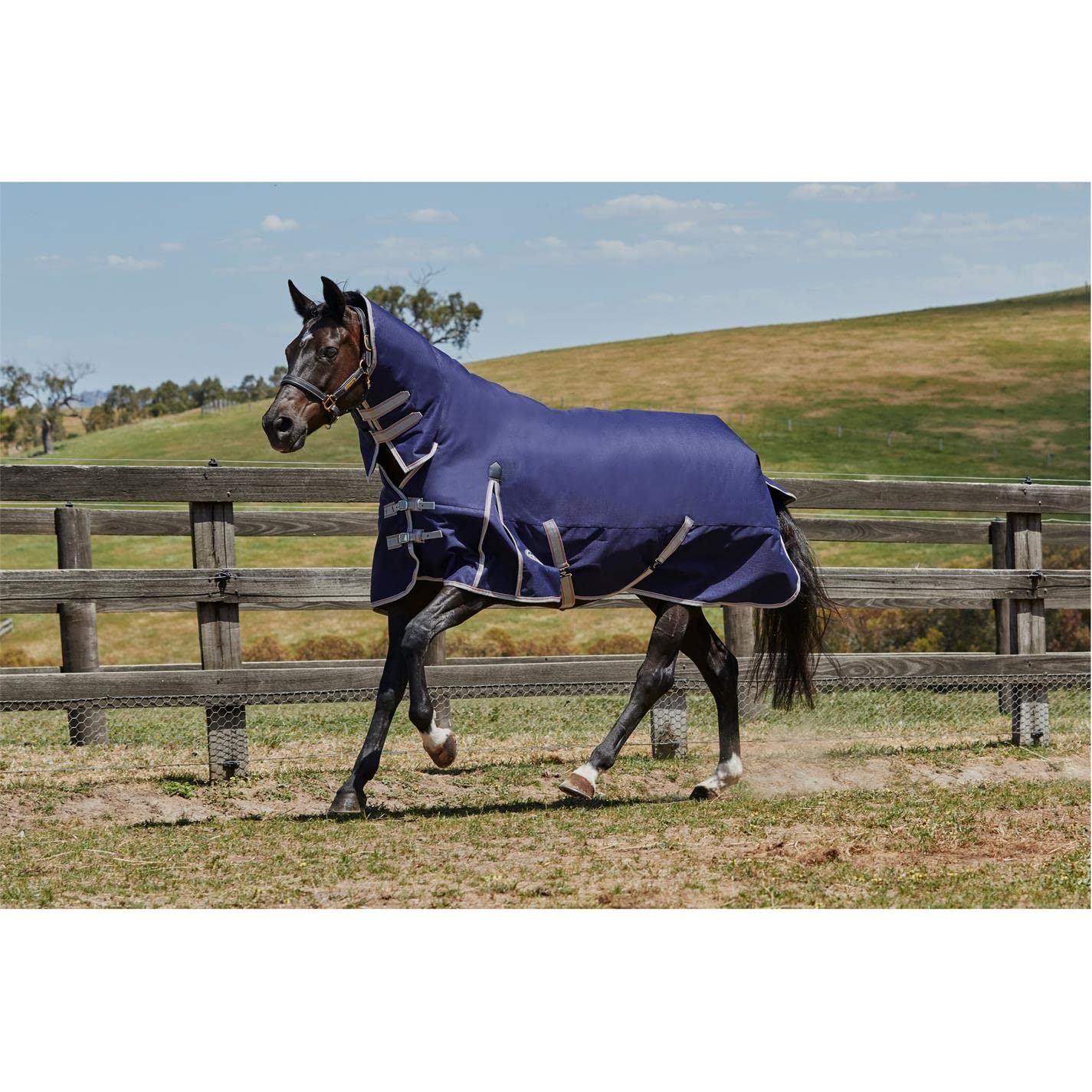 Weatherbeeta Comfitec Essential Combo Neck Medium Horse Blanket - Waterproof & Breathable Turnout Rug for All-Weather Riding & Stable Use