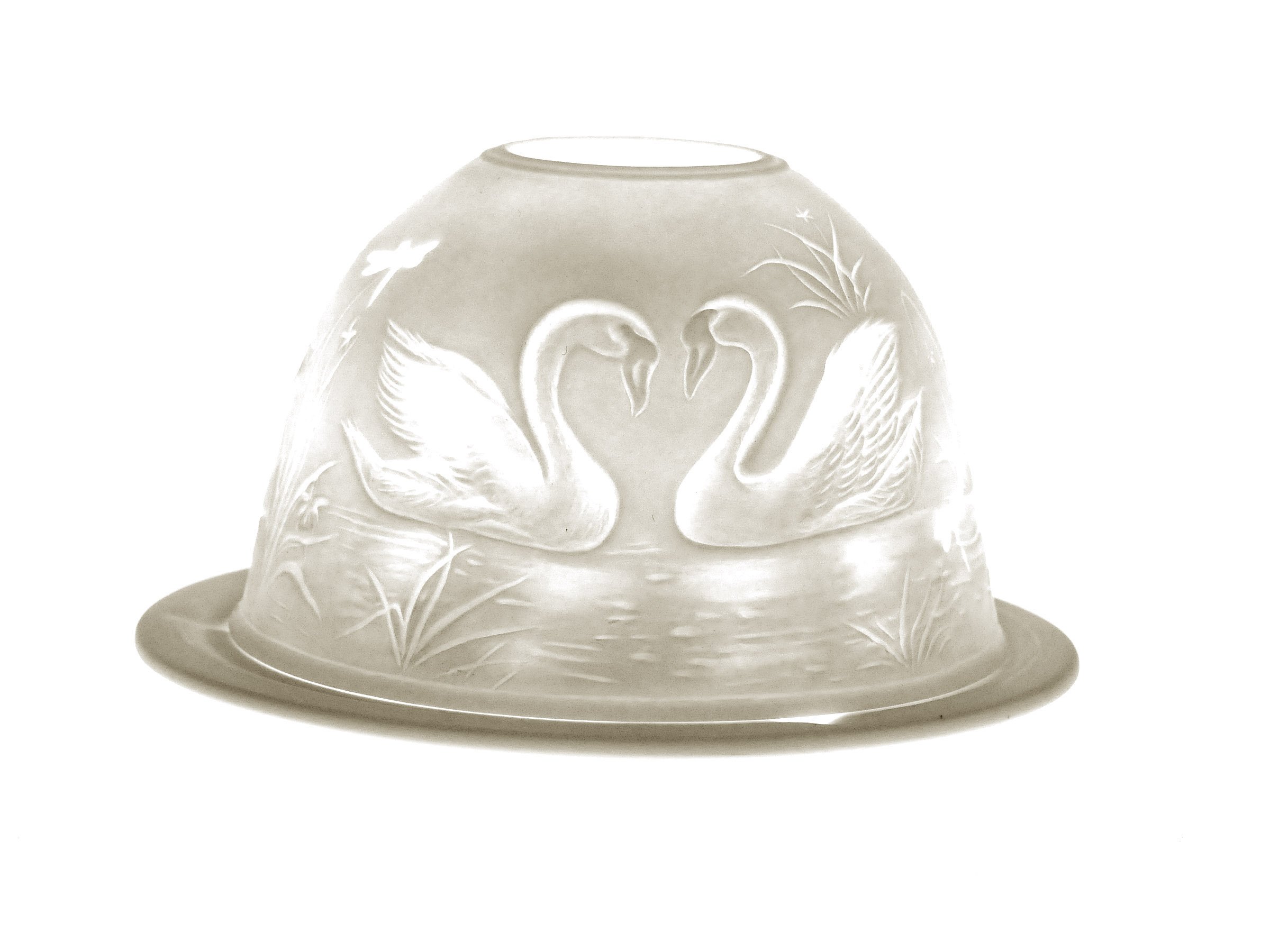 Elegant Swan Design Porcelain Dome Lights - Perfect for Bedroom, Living Room & Dining Room Lighting