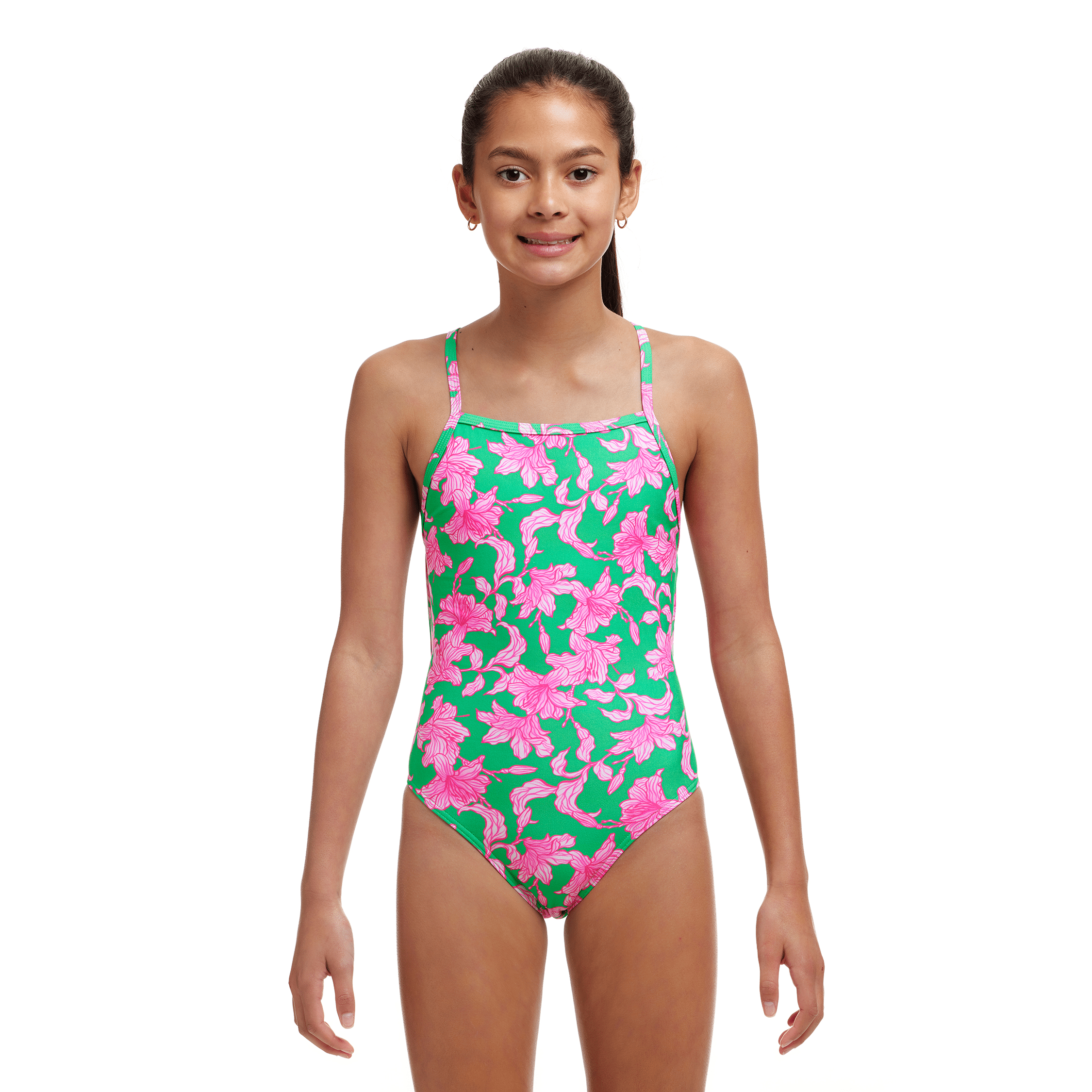 Funkita Blossom Fly Strapped One-Piece Girls Swimsuit - Comfortable & Stylish for Swimming Lessons, Beach Trips & Pool Parties
