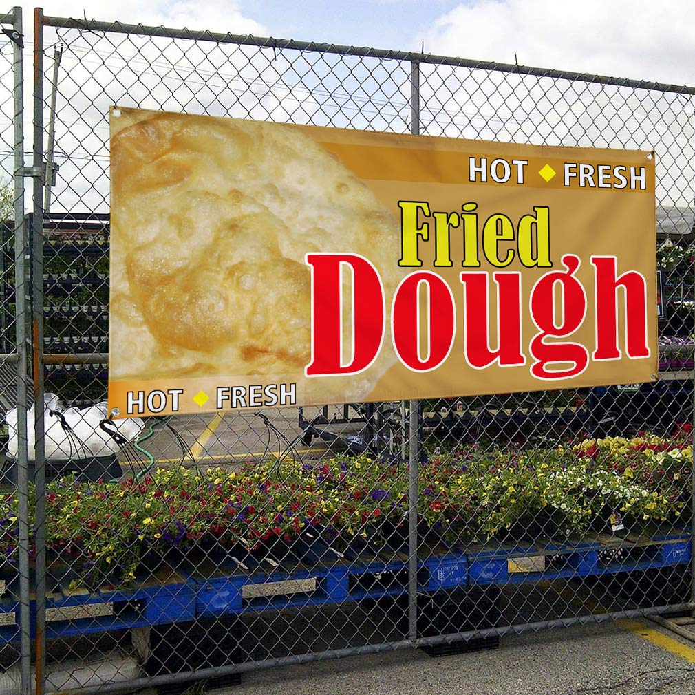 Custom Vinyl Banner 60x144 Inches - Durable Weatherproof Outdoor Sign for Restaurant & Food Advertising (Orange, 10 Grommets) - Perfect for Business Promotion, Events, and Yard Signs