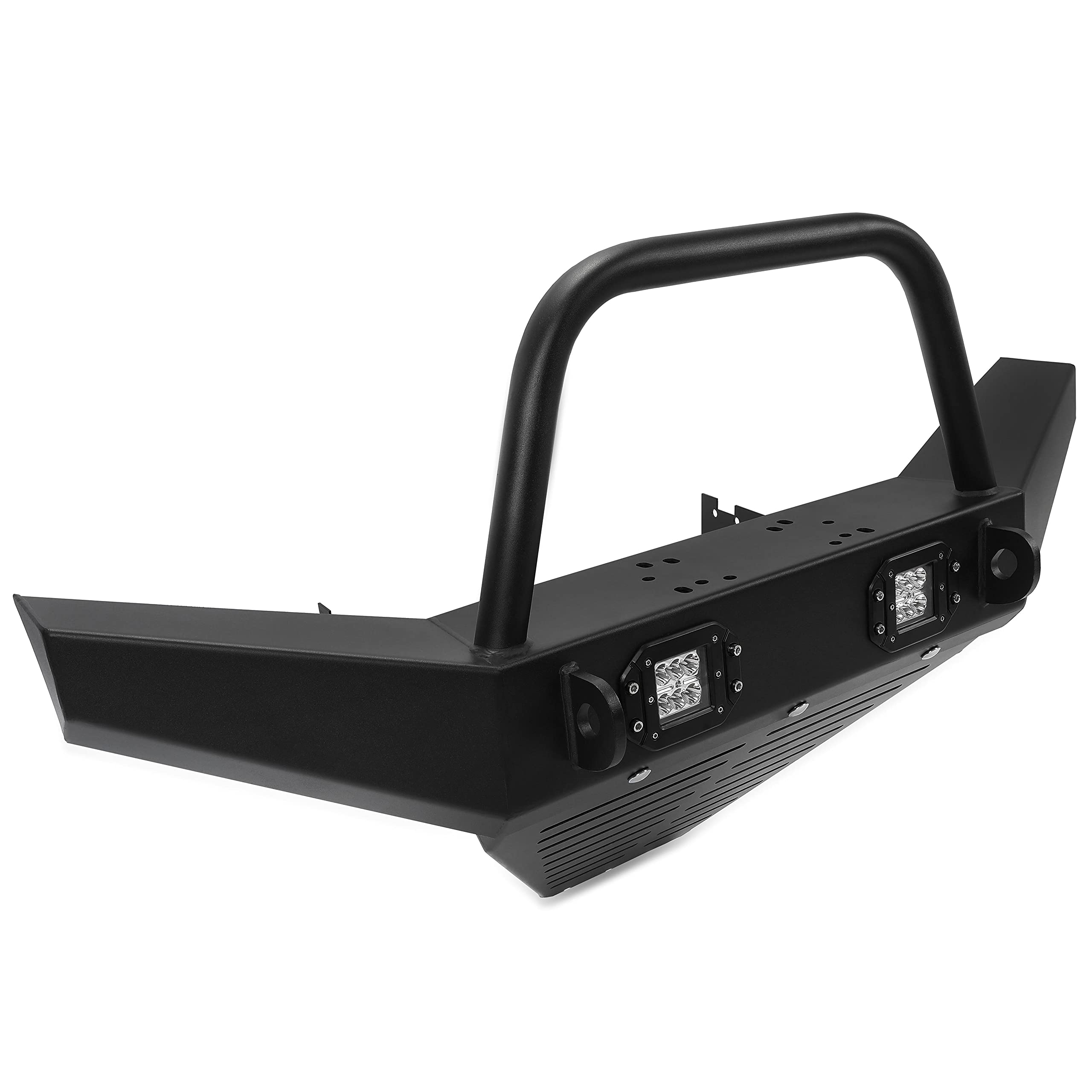 HECASA Heavy Duty Front Winch Bumper with 2x 18W LED Lights for 2010-2021 Polaris Ranger 400/500/570/800 Models - Full & Mid Size UTV Accessories with Hardware & Installation Guide | Perfect for Off-Roading, Hunting & Farm Work