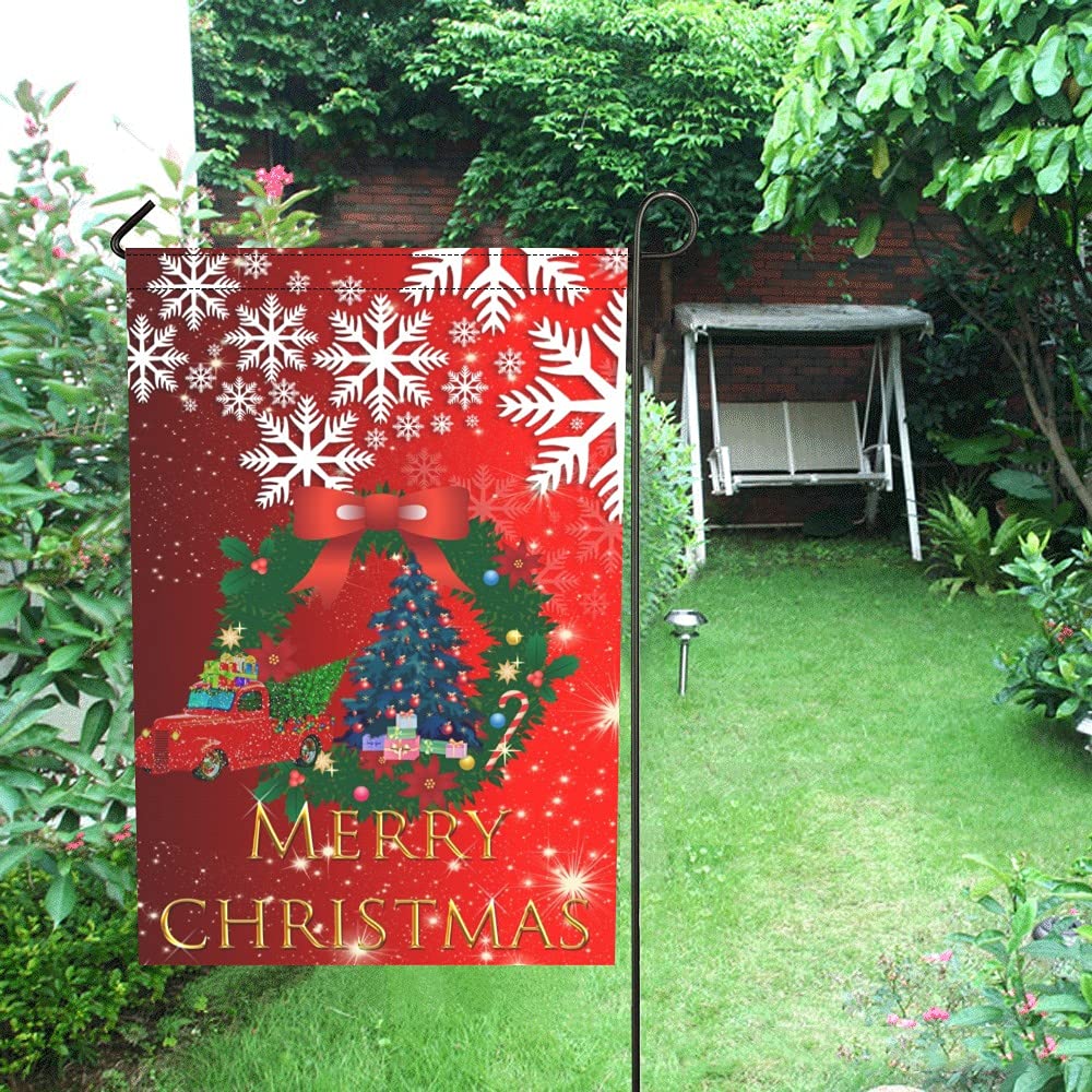Merry Christmas Garden Flag - Double Sided Outdoor Welcome Sign for House, Patio & Yard Decor | Seasonal Vertical Holiday Decoration for Front Door & Lawn