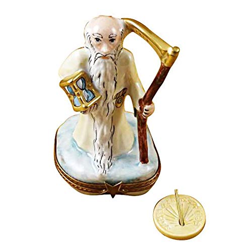 Father TIME - French Limoges Porcelain Boxes | Hand-Painted Collectible Figurines & Unique Gift Ideas for Home Decor, Wedding Favors, and Anniversary Presents
