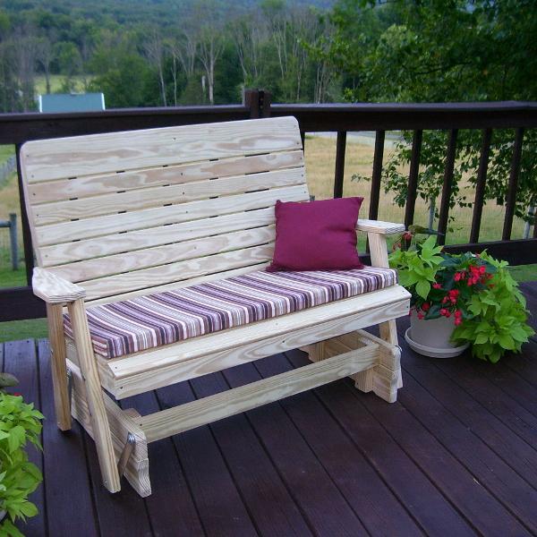 Pressure Treated Pine Highback Glider - Durable Outdoor Rocking Chair for Patio, Garden & Porch Relaxation | Weather-Resistant & Comfortable Seating Solution