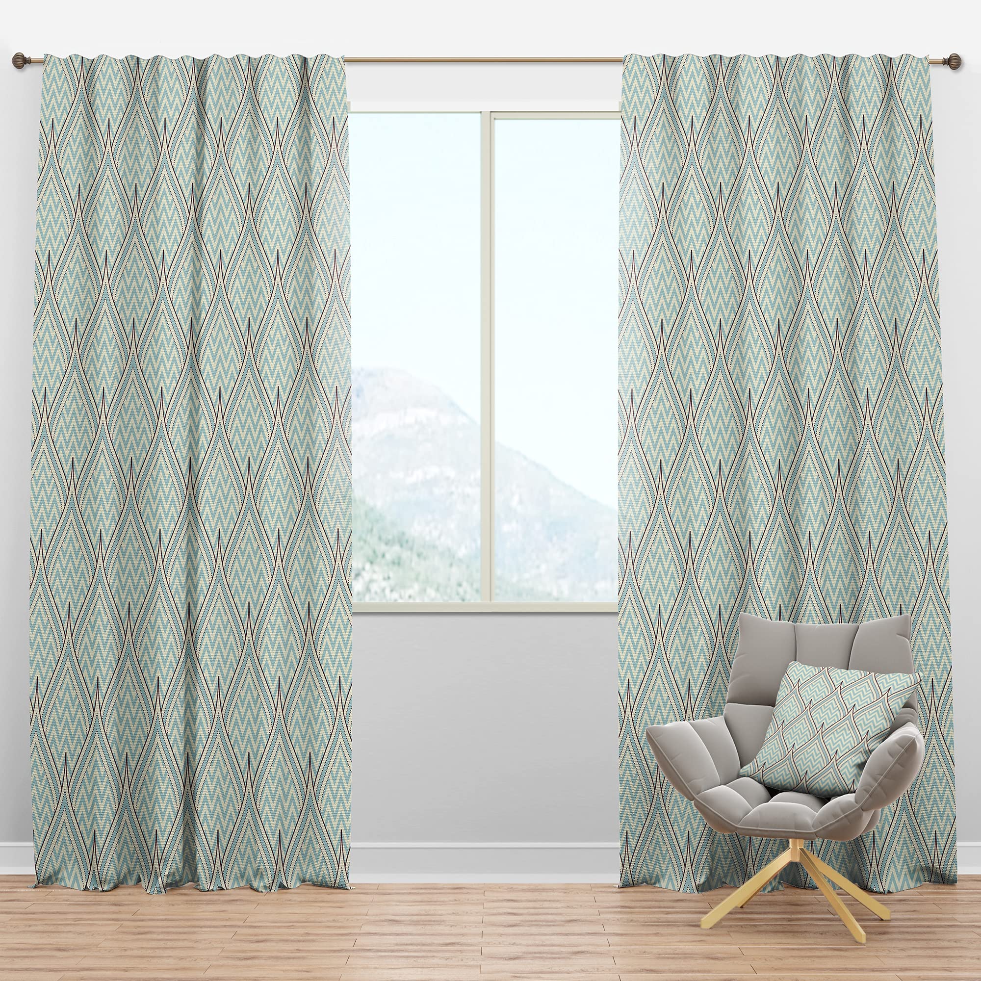 DesignQ Blackout Curtains - Thermal Insulated Single Panel (52x108 inches) for Bedroom & Living Room with Decorative Elements | Perfect for Light Blocking, Privacy & Energy Efficiency