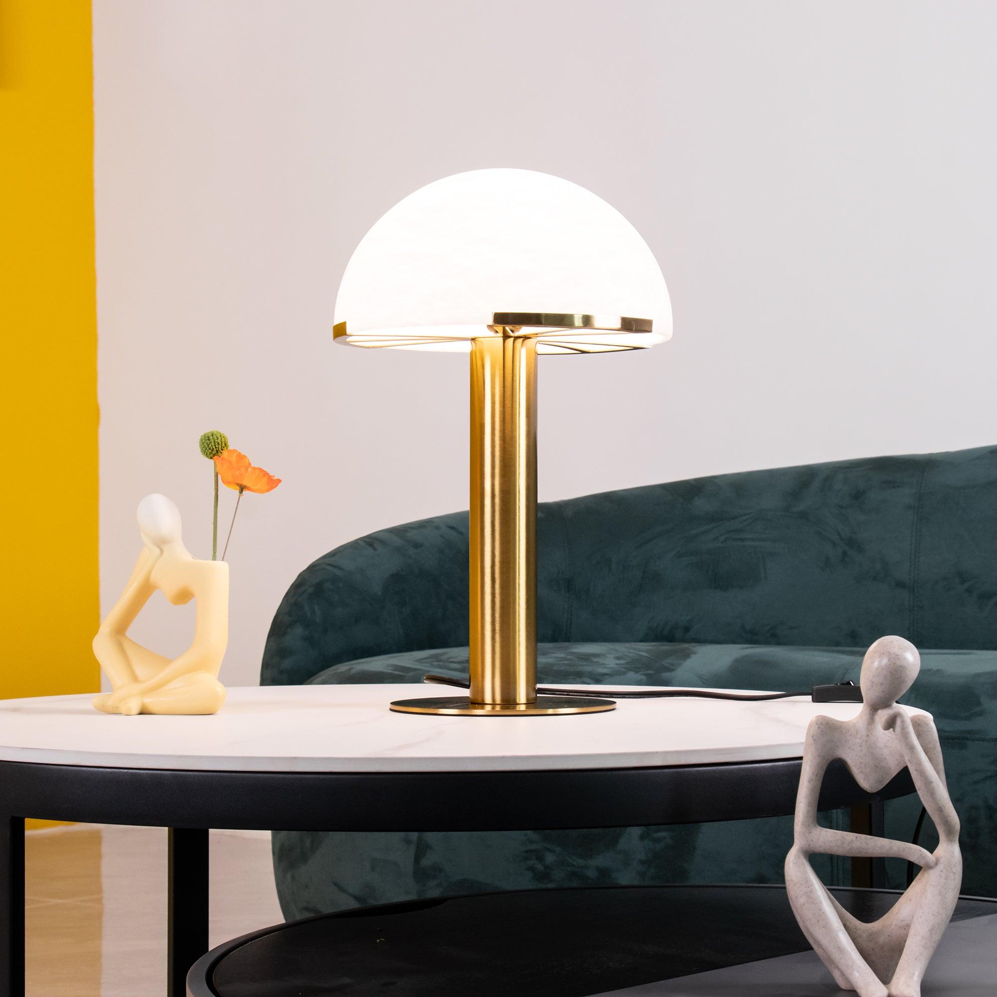 Elegant Alabaster Table Lamp - Handcrafted Home Decor for Living Room, Bedroom & Office - Soft Ambient Lighting for Relaxation & Reading