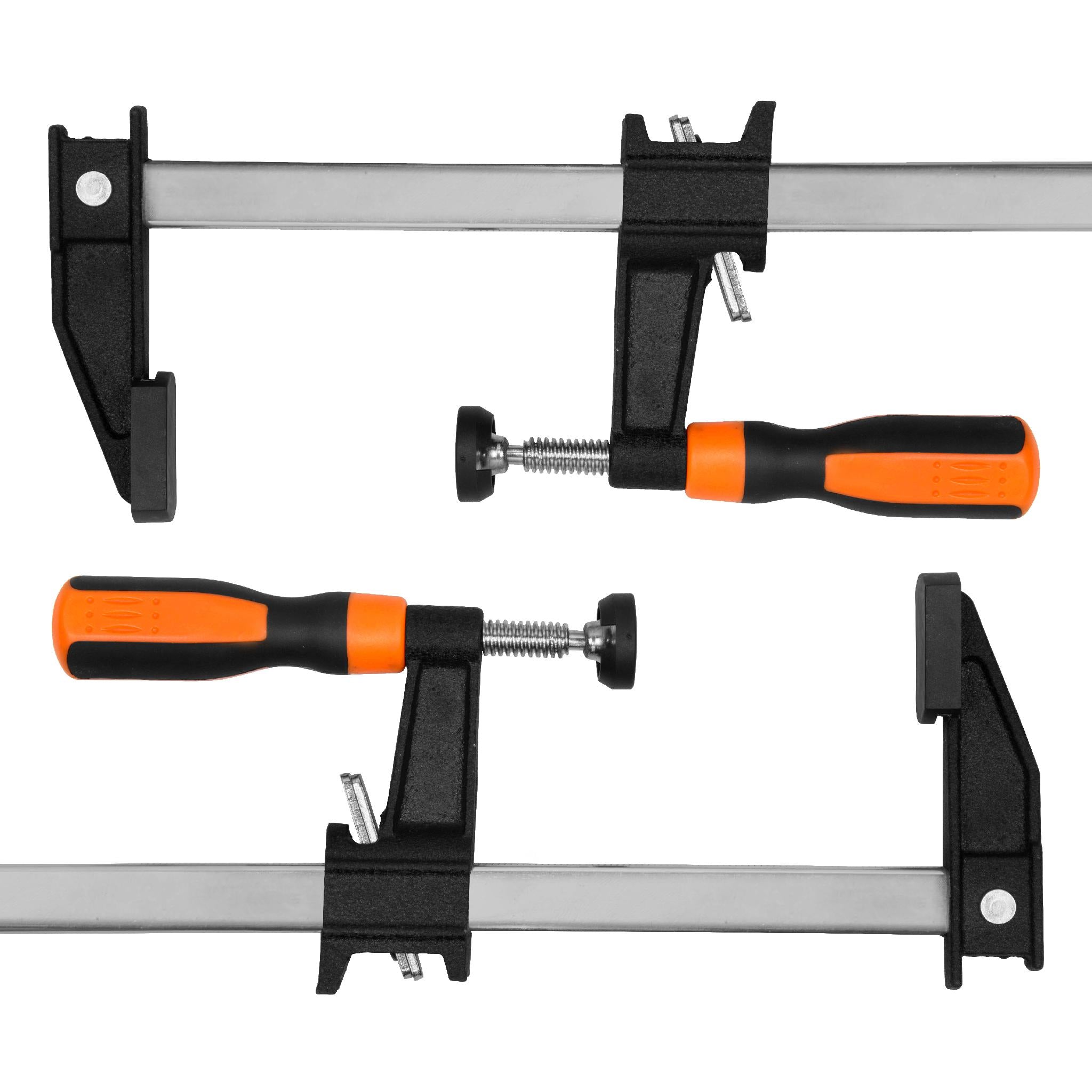 WEN CLF224 24-Inch x 2.5-Inch Quick Adjust Steel Bar Clamps with Throat & Micro Adjustment Handle (2-Pack) - Perfect for Woodworking, DIY Projects & Furniture Making