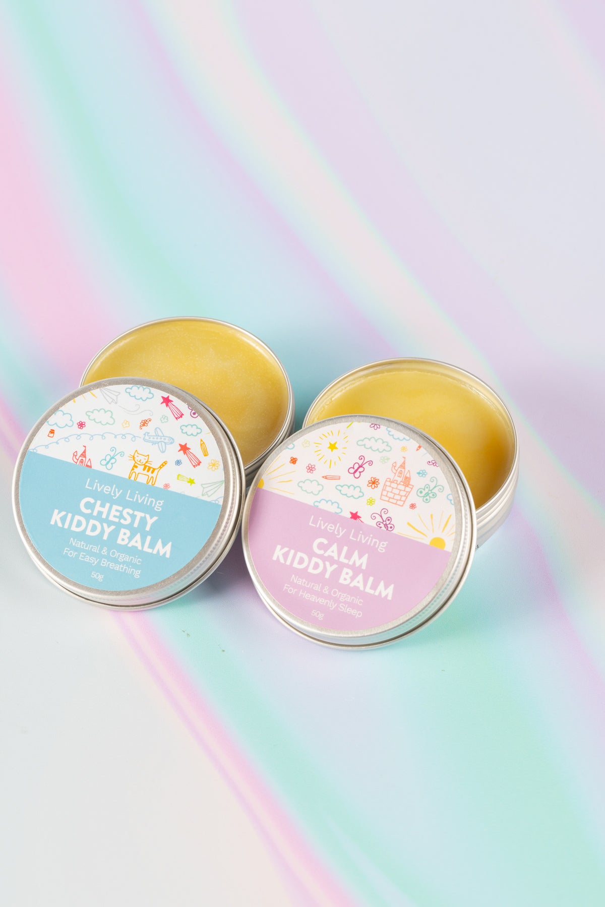 Kiddy Calm Balm & Chesty Balm Duo - Organic Baby Chest Rub & Soothing Balm for Cough & Congestion Relief - Perfect for Nighttime Comfort & Cold Season Care
