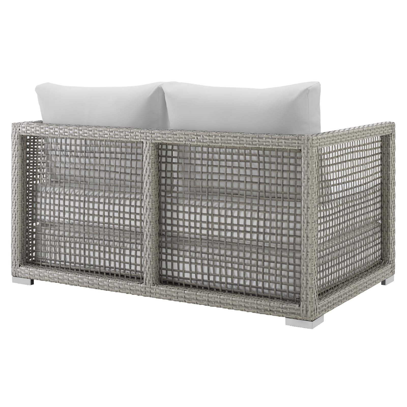Aura Outdoor Patio Wicker Rattan Loveseat - Weather-Resistant 2-Seater Sofa for Garden, Balcony & Backyard Relaxation