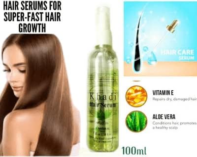 Khadi Rishikesh Herbal Hair Serum for Hair Growth & Shine - Natural Argan Oil & Vitamin E Treatment for Dry, Frizzy Hair - Controls Hair Fall for Women & Men - SLS & Paraben Free (100ml) - Perfect for Daily Hair Care & Styling
