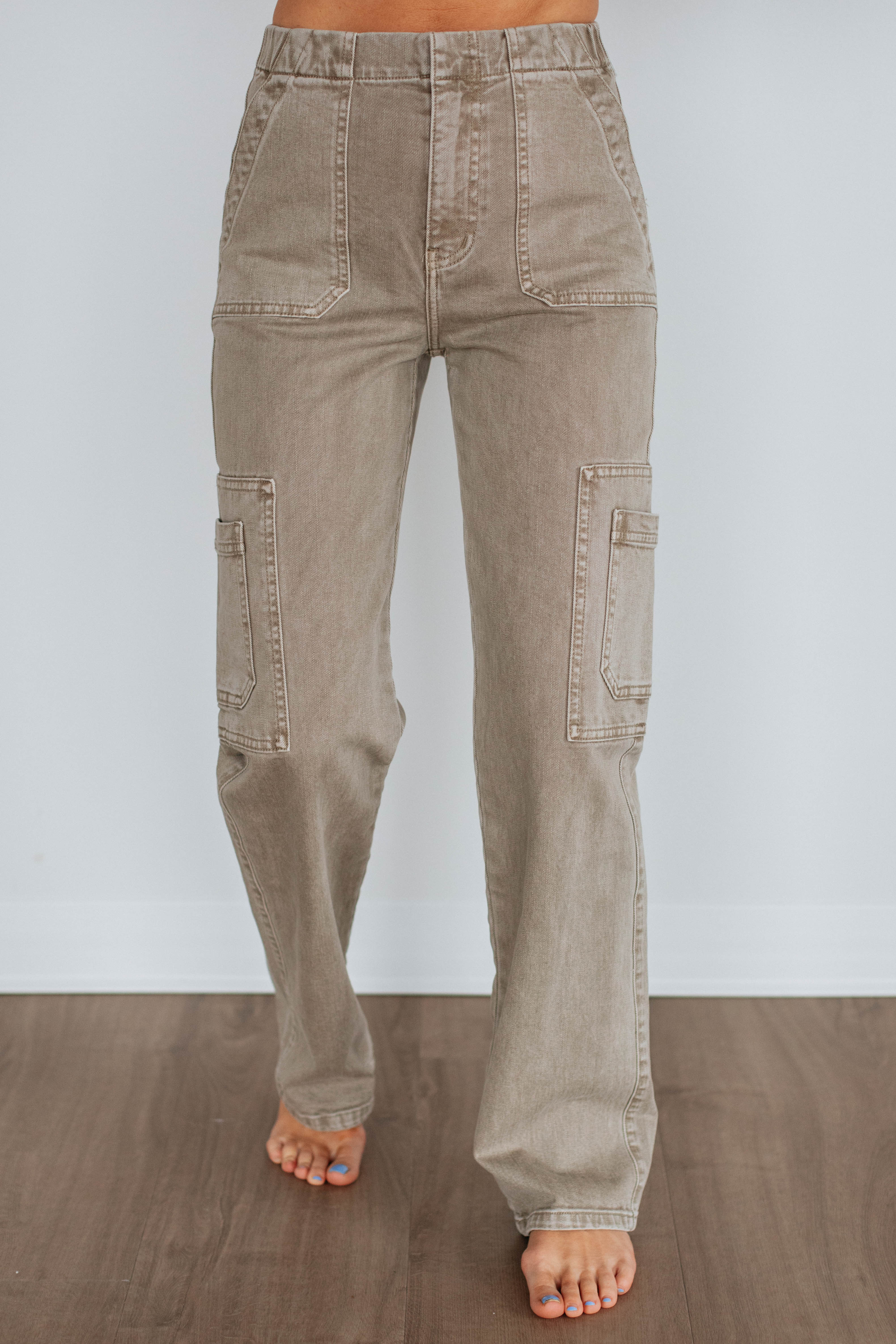 Aubrey KanCan Women's High Waist Skinny Jeans - Khaki | Stretch Denim Pants for Casual Wear & Everyday Outfits