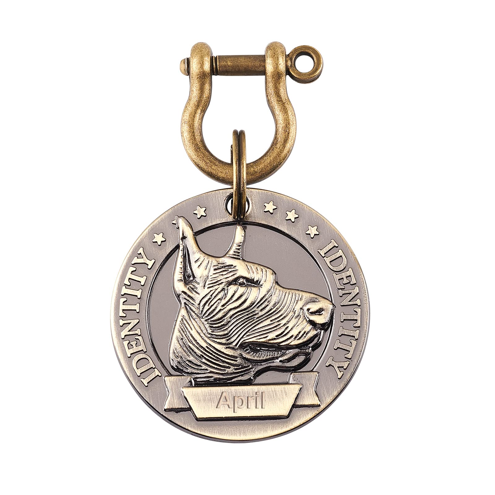 Custom Engraved 3D Relief Dobermann Pattern Copper Dog ID Tag - Personalized Pet Tag Pendant with Front & Back Engraving | Perfect for Dog Collars, Pet Safety & Unique Gifts