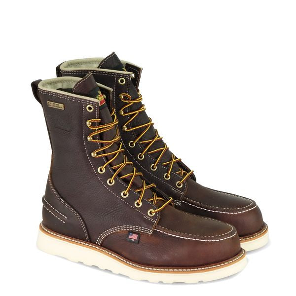 Thorogood 804-3800 WP 8-Inch Steel Toe Work Boots for Men - Waterproof Safety Shoes for Construction, Hiking & Outdoor Work