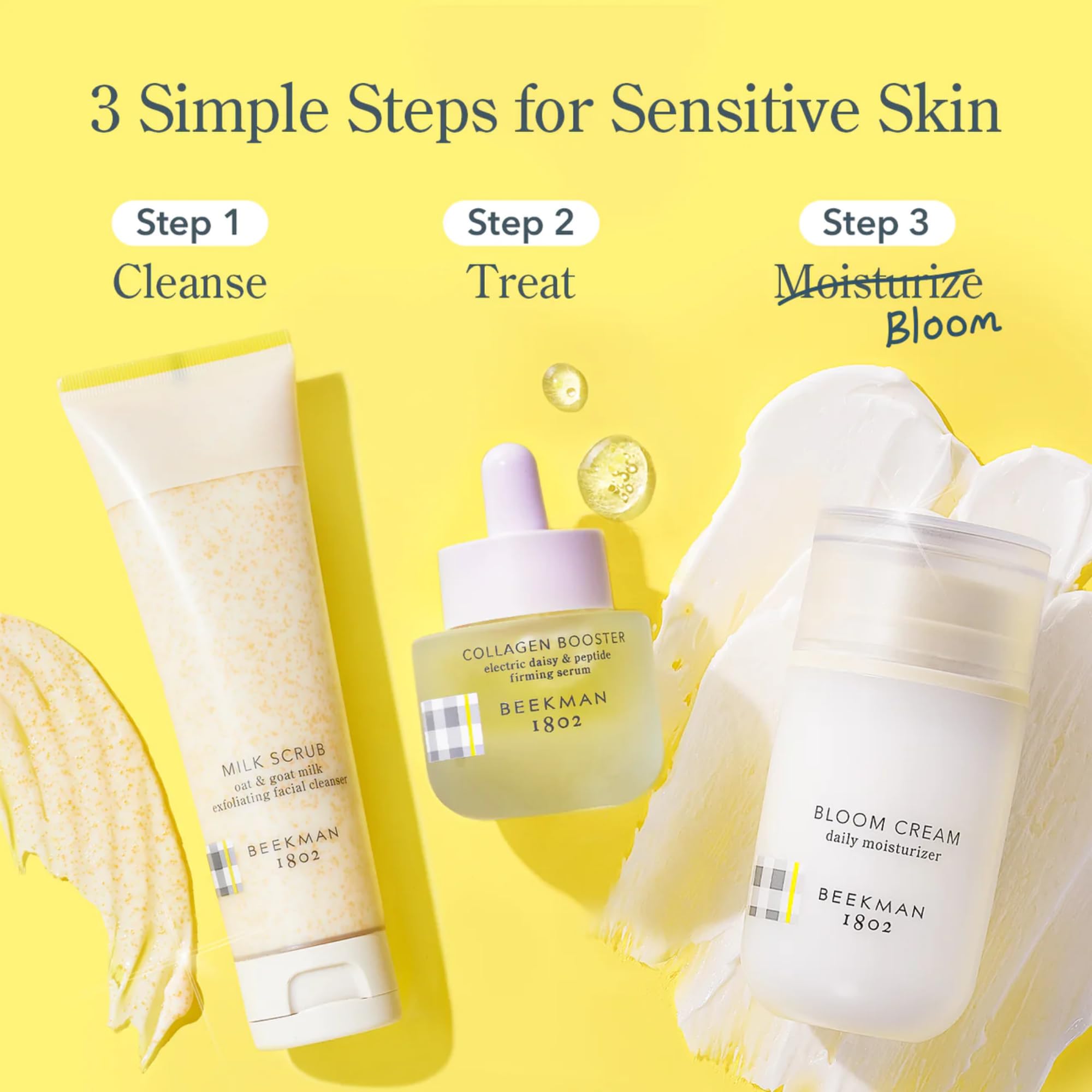 Beekman 1802 Bloom Face Cream - Goat Milk Moisturizer with Epsom Salt & Niacinamide - Hydrating & Nourishing Cream for All Skin Types - Fragrance-Free & Cruelty-Free Skincare - Perfect for Daily Hydration & Skin Barrier Repair