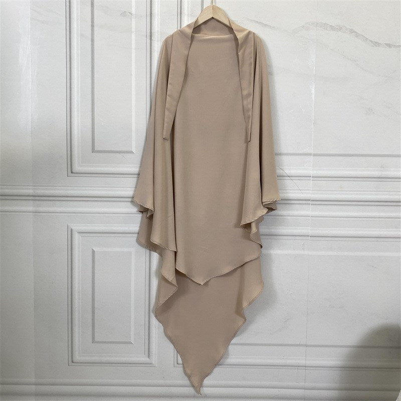Elegant Muslim Women's Chiffon Khimar Hijab - Lightweight Overhead Scarf for Prayer, Modest Fashion & Daily Wear