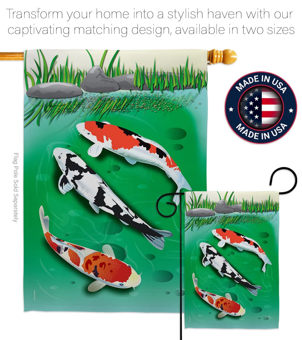 Koi Coastal Flag Set 28x40 - House Decor for Outdoor & Garden