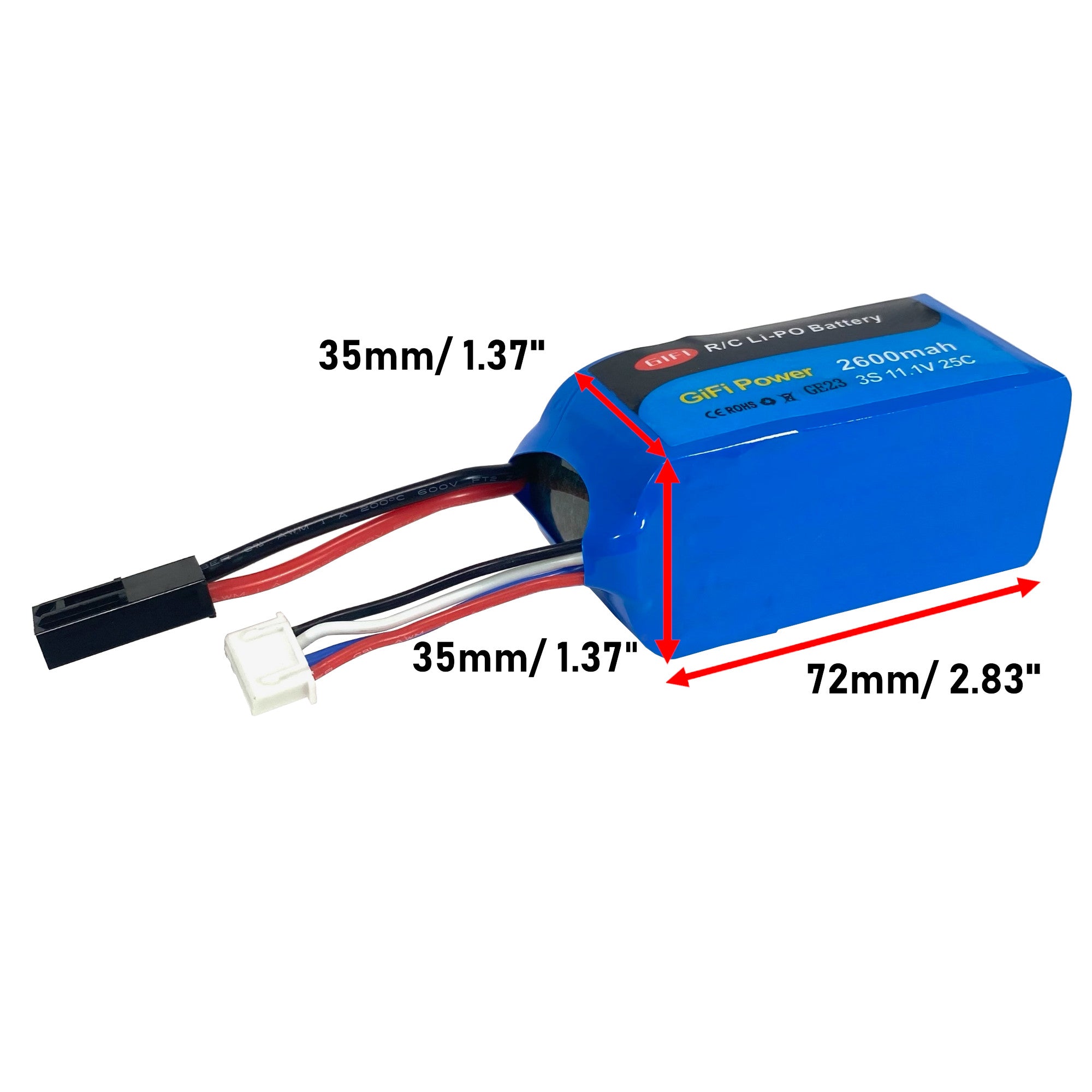 High Capacity 2600mAh 11.1V 20C LiPo Battery Replacement for Parrot AR.Drone 2.0 & 1.0 - Extended Flight Time for Aerial Photography and FPV Racing