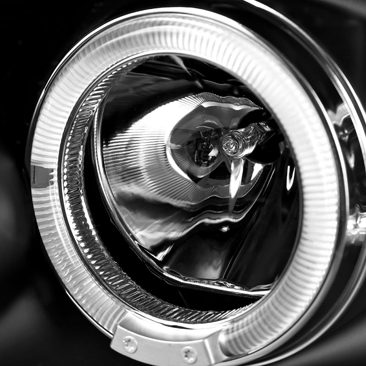 Spec-D Tuning Black Halo LED Projector Headlights + Black Corner Lights for 2006-2010 Dodge Charger - Left & Right Pair Headlamp Assembly - Upgrade Your Ride with Enhanced Night Visibility & Style
