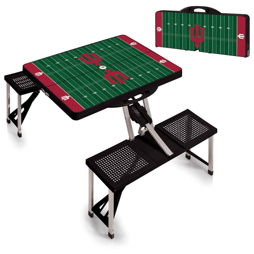 PICNIC TIME NCAA North Carolina Tar Heels Folding Picnic Table - Portable Camping Table with Umbrella Hole - Outdoor Dining & Tailgating Table for Beach, Park, and Backyard Gatherings
