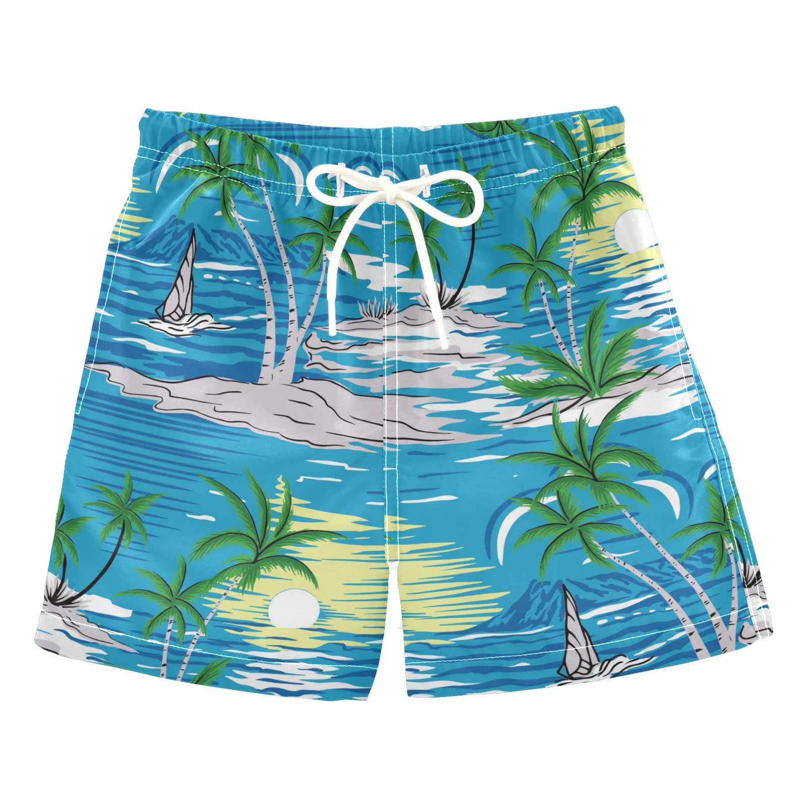 **JHKKU Boys' Quick-Dry Swim Trunks with Mesh Lining - Toddler Beach Board Shorts for Swimming, Surfing & Summer Play**