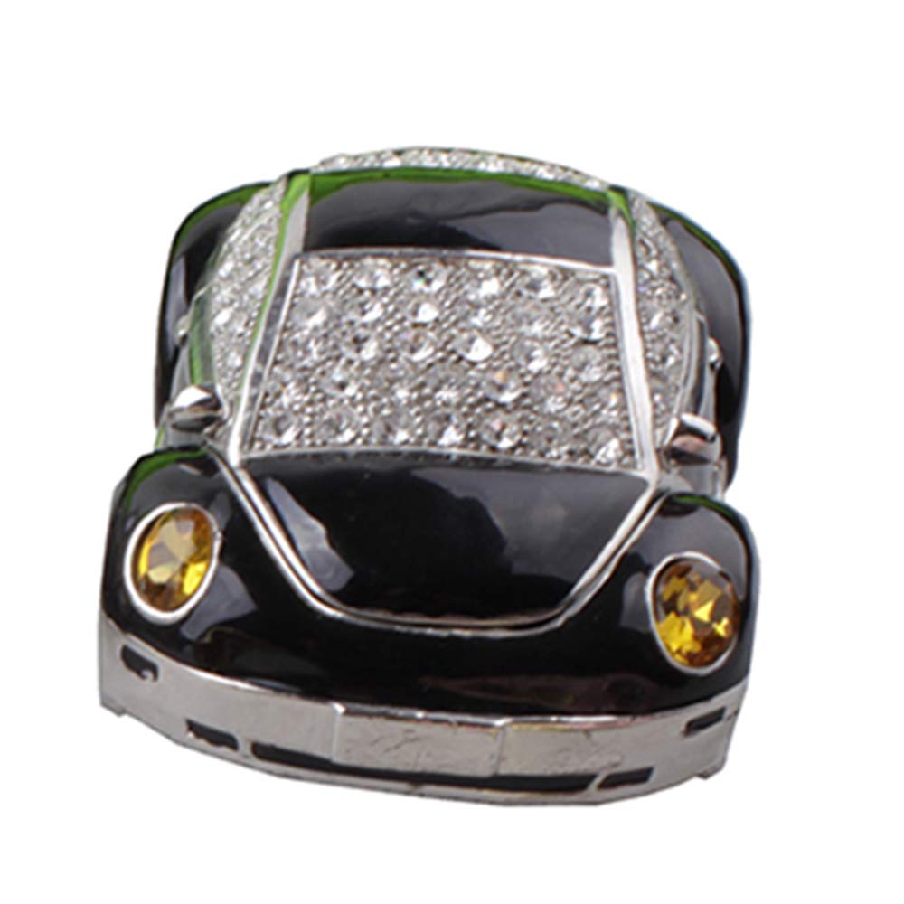 **Elegant Crystal Bejeweled Car Trinket Jewelry Box - Enameled Treasure Box for Car Decor, Novelty Gift (White) - Perfect for Organizing Jewelry, Keys & Small Accessories in Your Car**