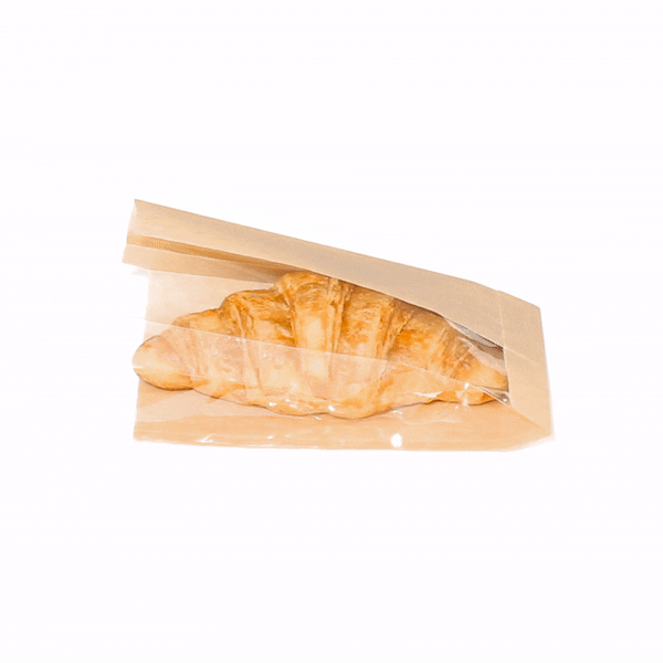 Eco-Friendly Kraft Paper Bread Bags with Side Window - 4.75