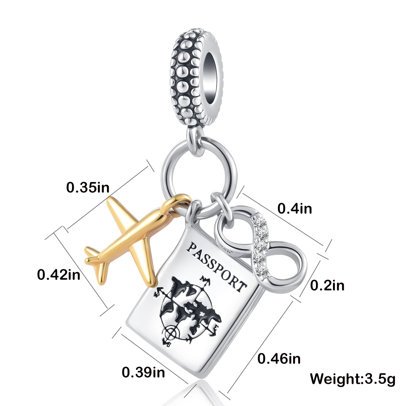 Travel-Themed Passport & Airplane Bead Charms for DIY Bracelets - Perfect for Vacation Souvenirs, Travel Gifts & Jewelry Making