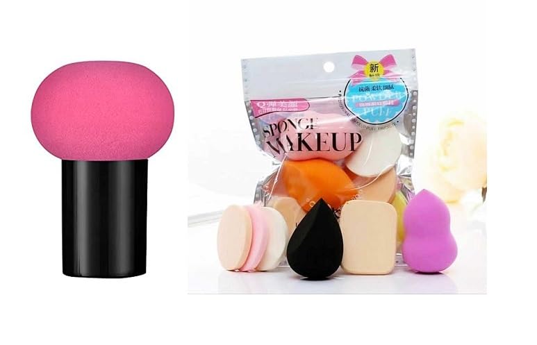 Lusty Soul Mushroom Makeup Sponge & 6-Piece Beauty Blender Set - Professional Cosmetic Sponge for Flawless Foundation Application - Perfect for Liquid, Cream & Powder Makeup - Home & Travel Use