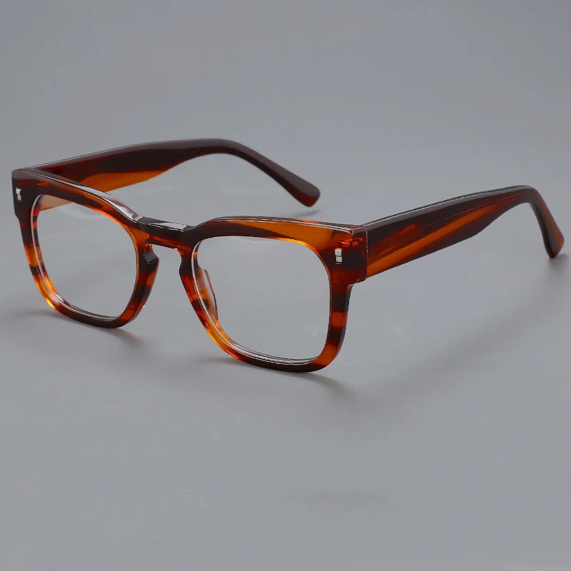 CCspace Unisex Full Rim Square Cat Eye Acetate Eyeglasses 57232 - Stylish Retro Frame for Men & Women - Perfect for Reading, Fashion, and Office Wear