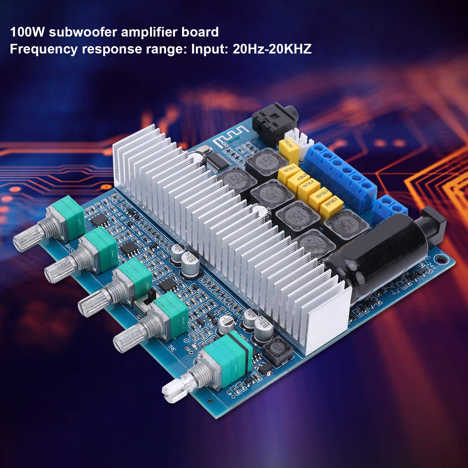 100W Stereo Audio Power Amplifier Board - Subwoofer Amplifier Module for Home Theater & Car Audio Systems | High Power Receiver for DJ, Karaoke & Professional Sound Systems