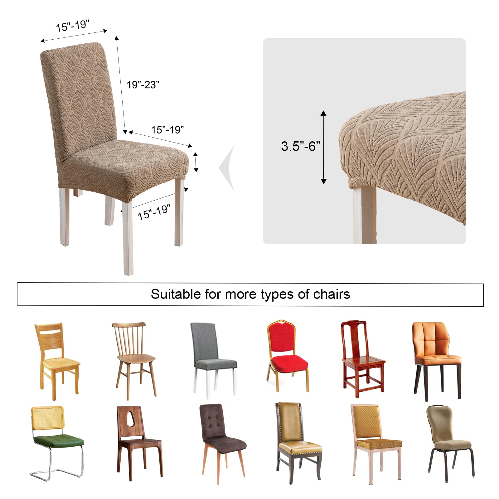 Waterproof Stretch Dining Chair Covers - Washable & Removable Parsons Chair Slipcovers for Kitchen & Dining Room - Perfect for Family Gatherings, Dinner Parties & Everyday Use