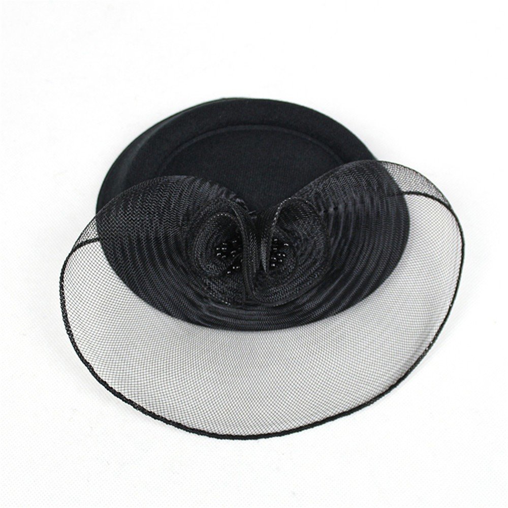 Elegant Women's Wedding Hair Fascinator with Penny Ribbons, Feathers & Mesh - Vintage-Inspired Headpiece for Bridal, Tea Party & Special Occasions