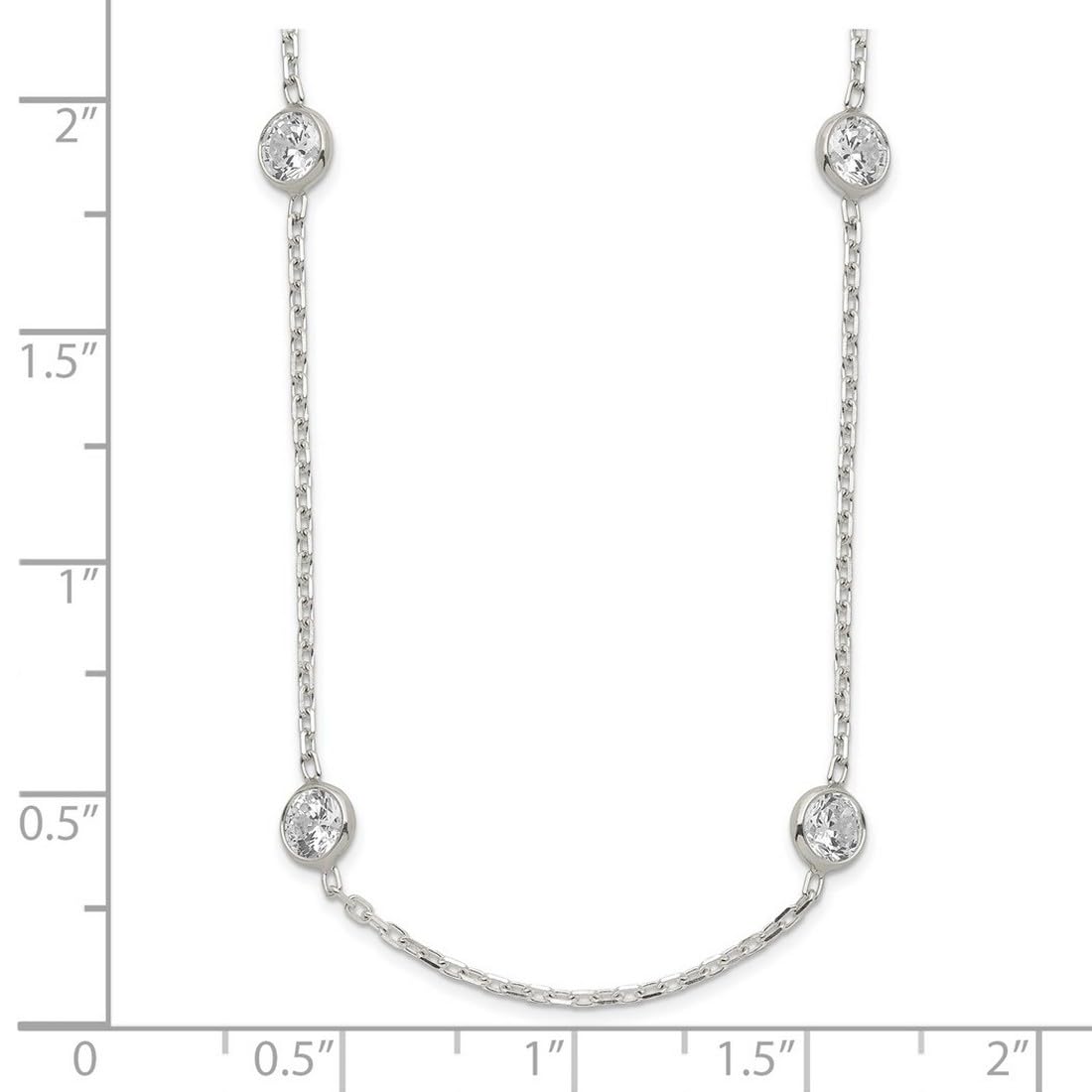 925 Sterling Silver CZ Cubic Zirconia Simulated Diamond Pendant Necklace for Women - 16 Inch Spring Ring, 4mm Wide, Elegant Bezel Setting | Perfect for Weddings, Anniversaries & Special Occasions
